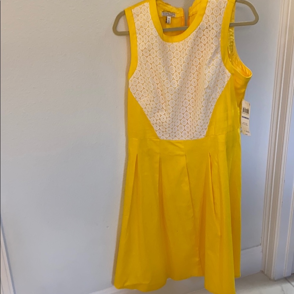 Yellow and white dress